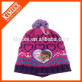New acrylic lovely girl's knitted baby hats factory